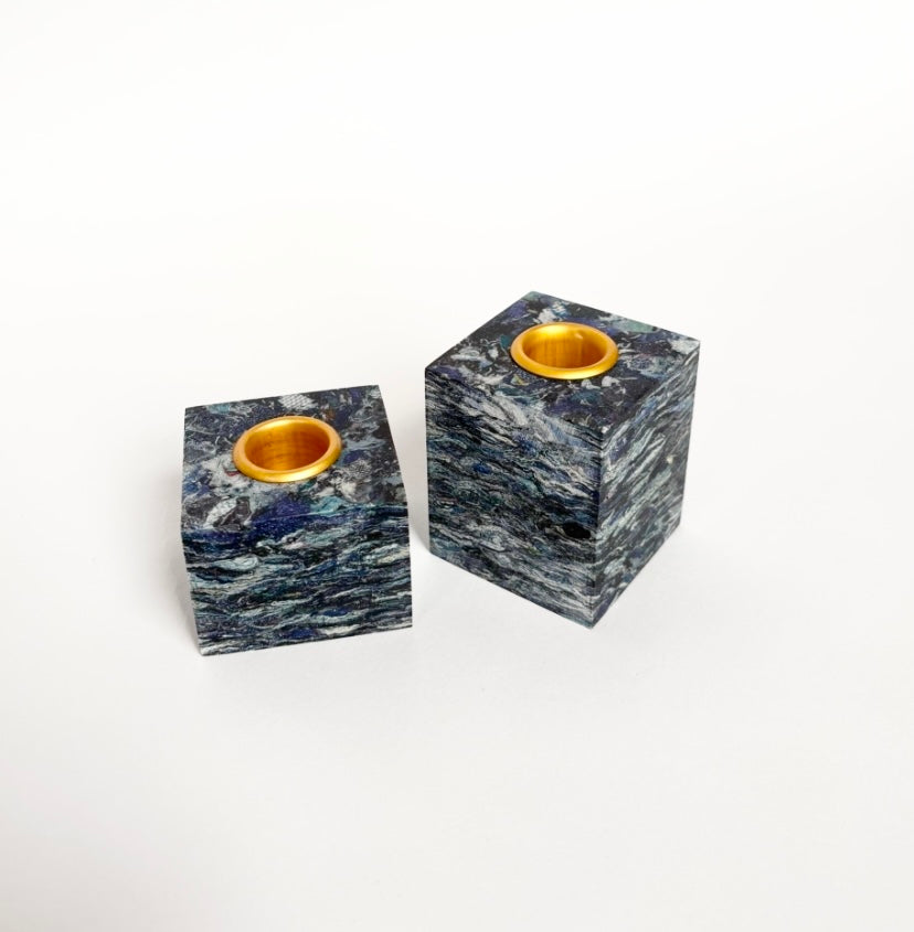 Blue Candlestick holders