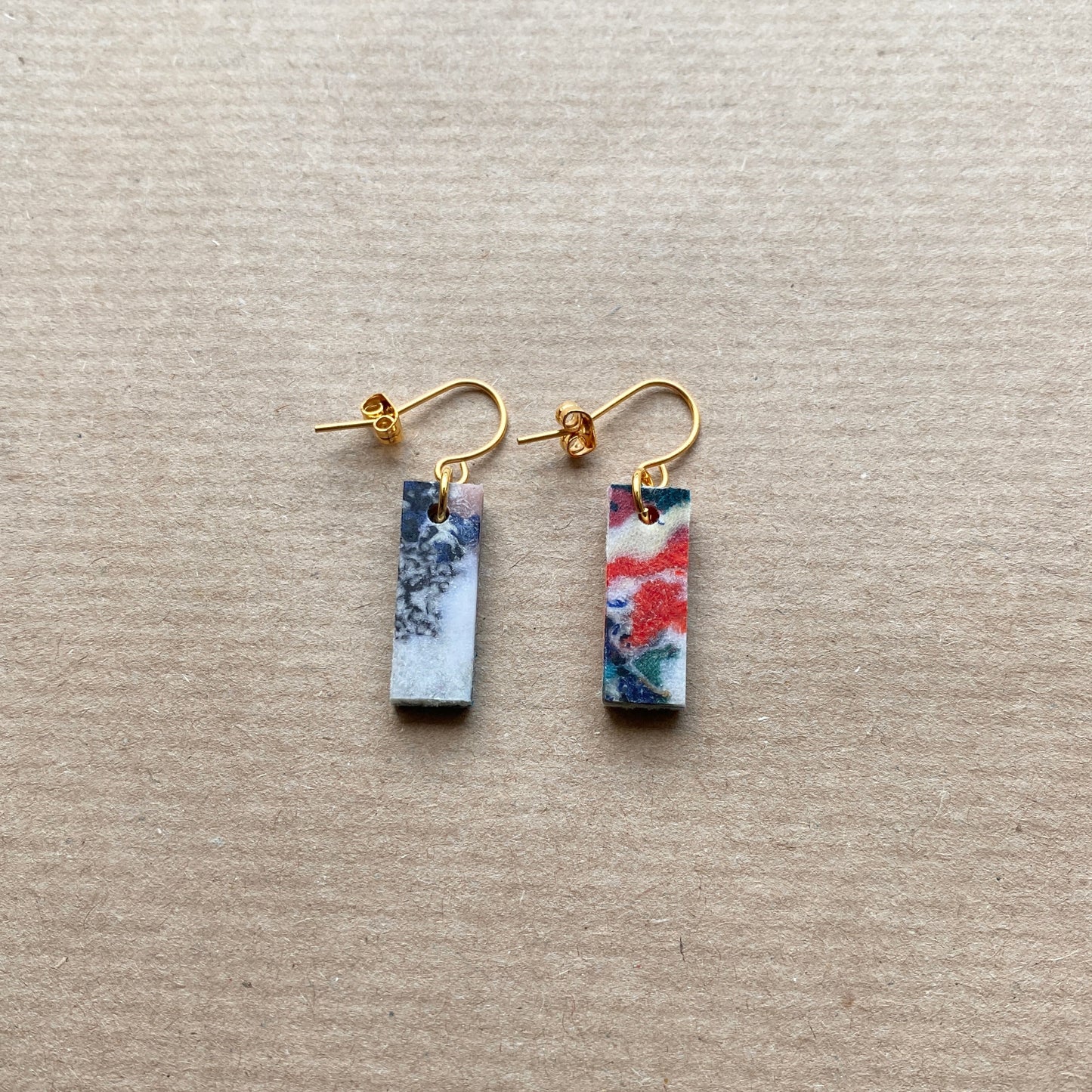 Rectangle Earrings (Muted Marble)
