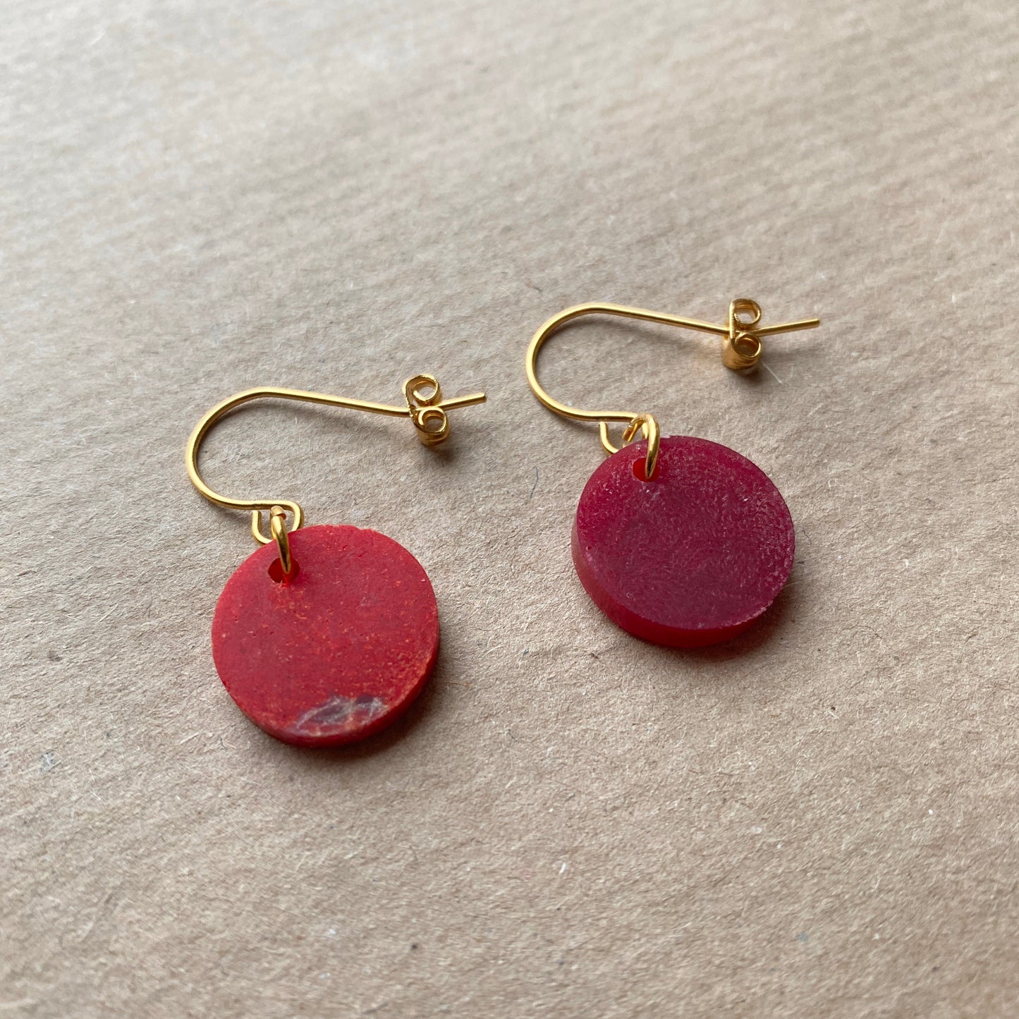 Round Red Fabreco Earrings