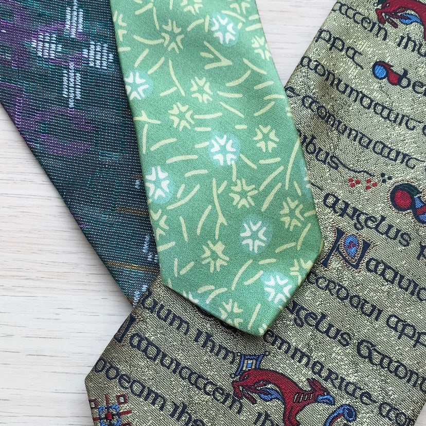 Green coloured ties