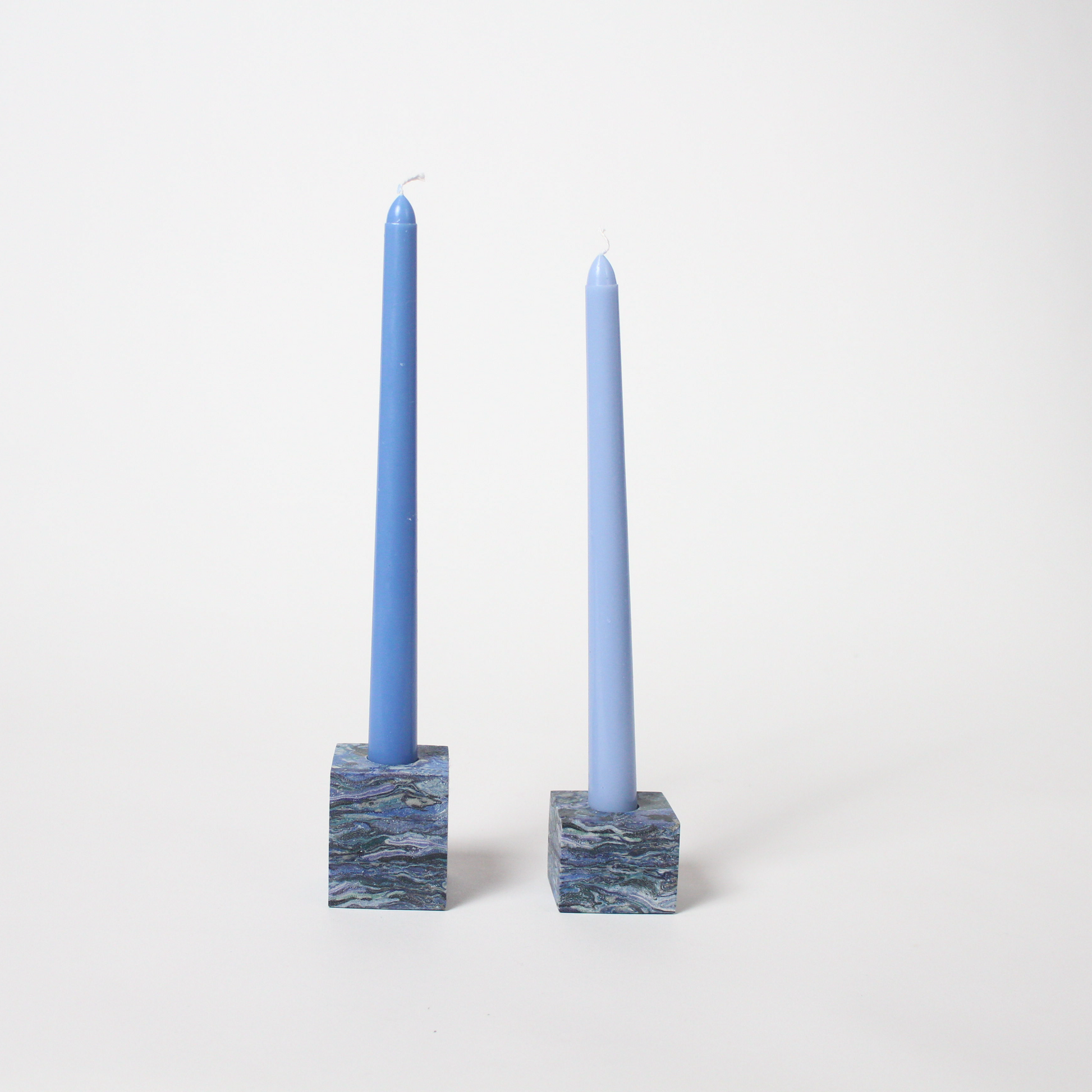 Blue Candlestick Holders