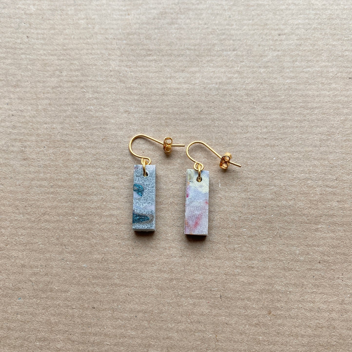 Rectangle Earrings (Muted Marble)