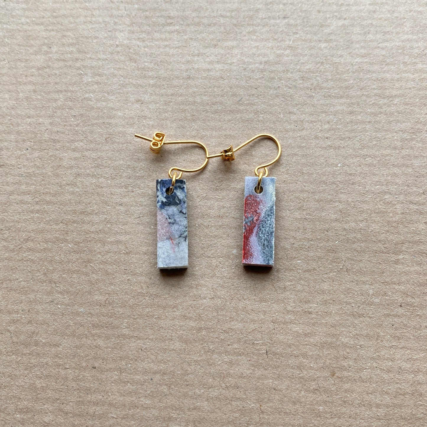 Rectangle Earrings (Muted Marble)