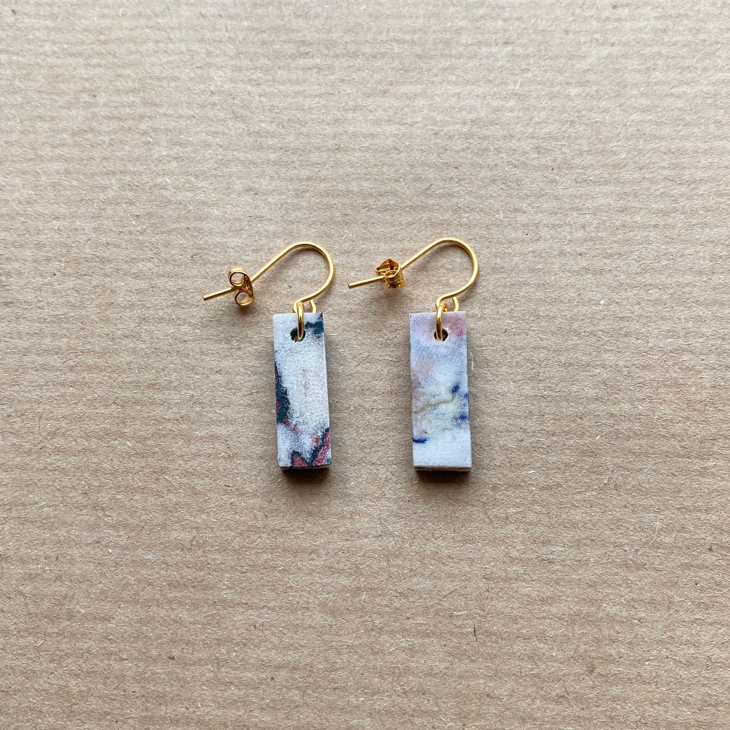 Rectangle Earrings (Muted Marble)