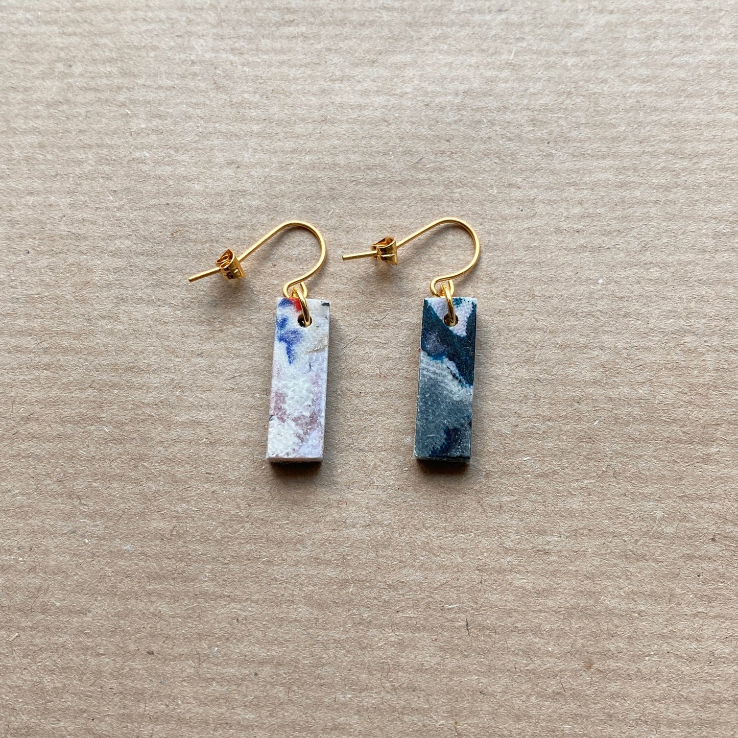 Rectangle Earrings (Muted Marble)