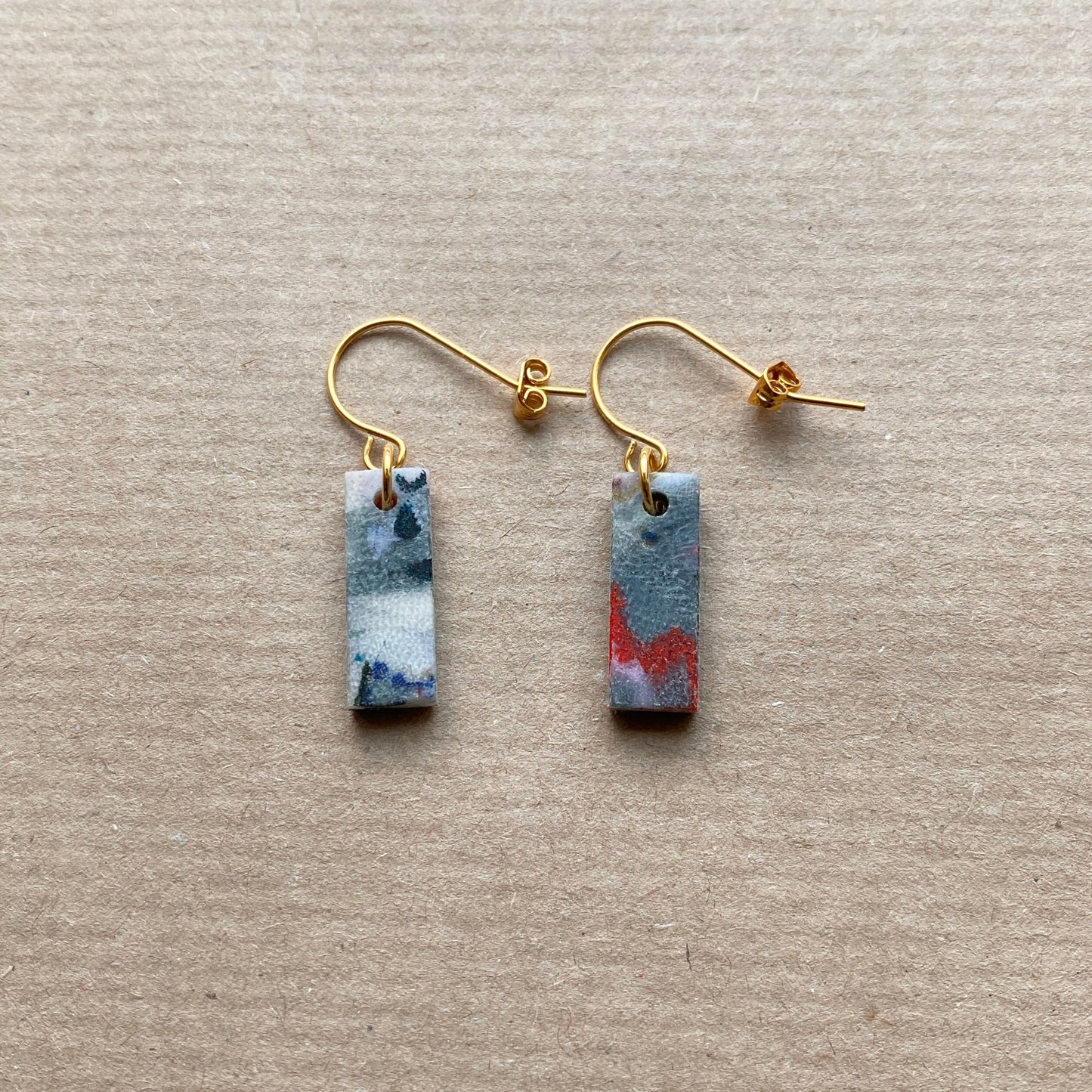 Rectangle Earrings (Muted Marble)