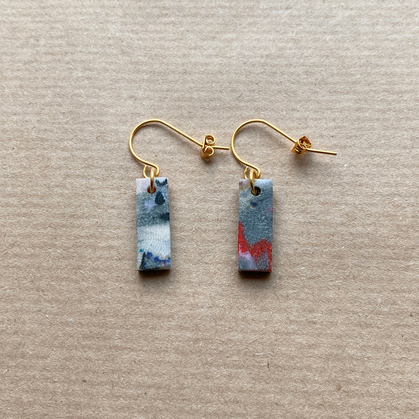 Rectangle Earrings (Muted Marble)