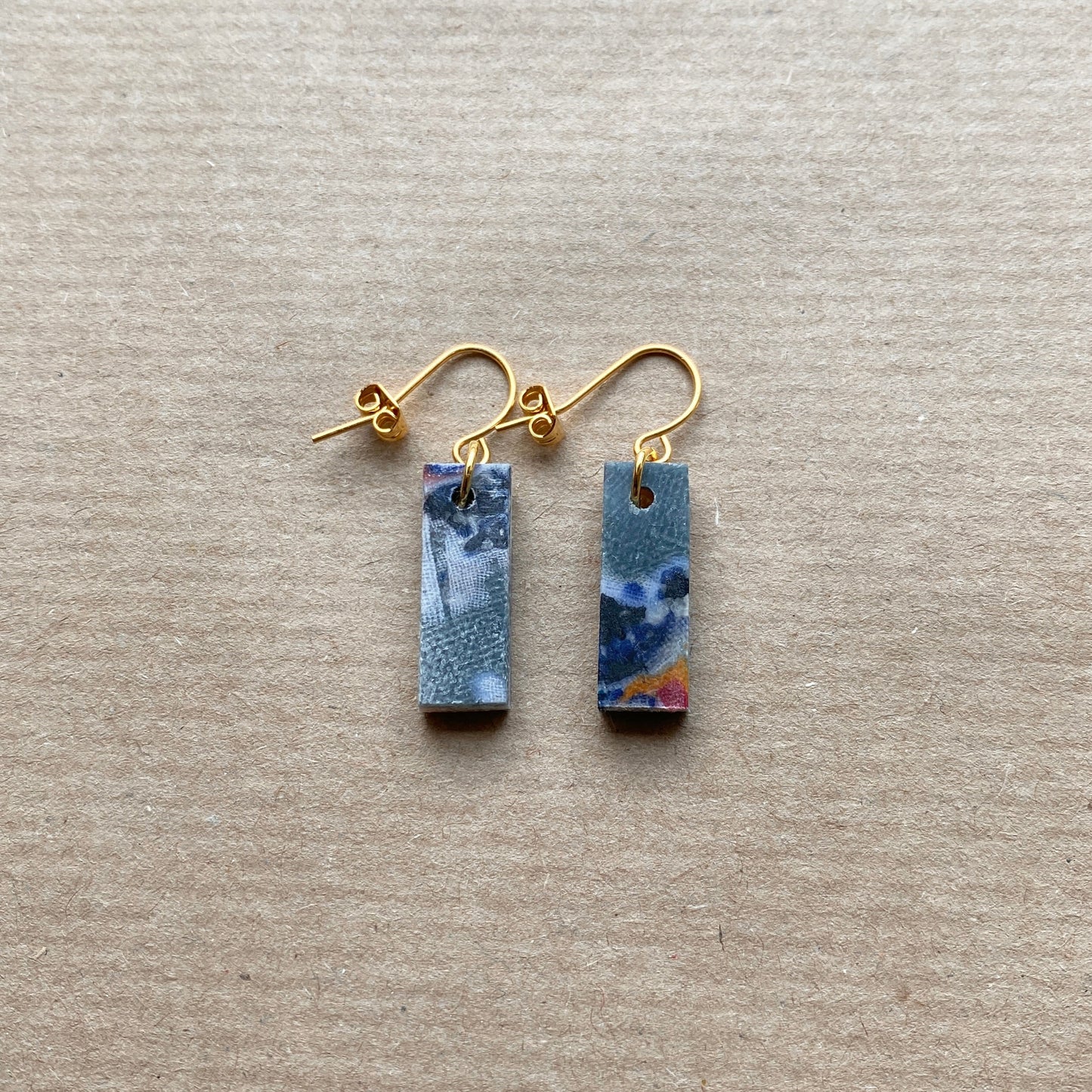 Rectangle Earrings (Muted Marble)