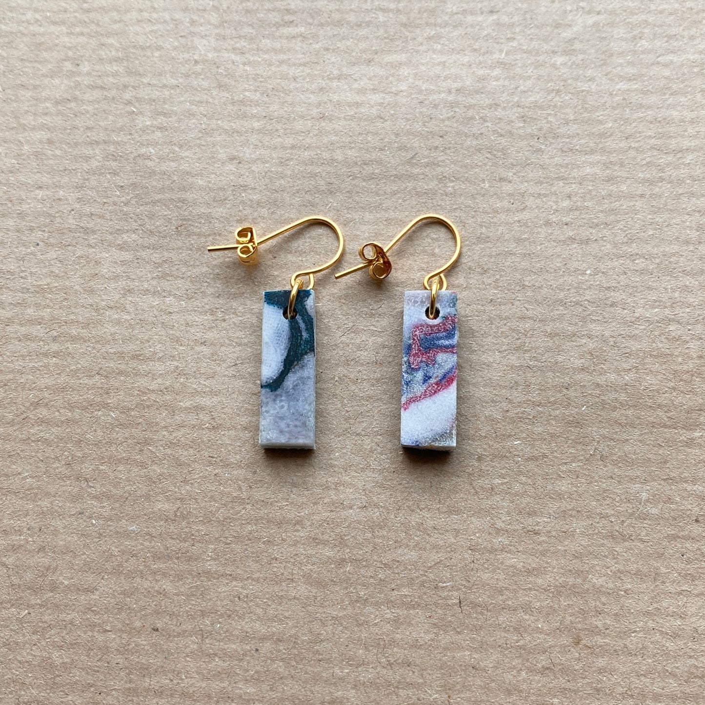 Rectangle Earrings (Muted Marble)