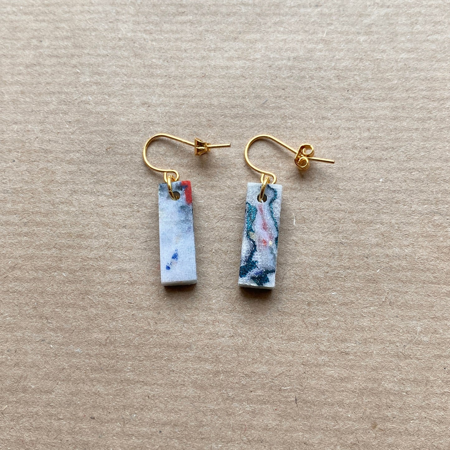 Rectangle Earrings (Muted Marble)