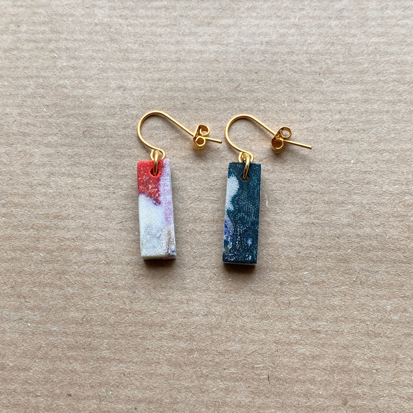 Rectangle Earrings (Muted Marble)