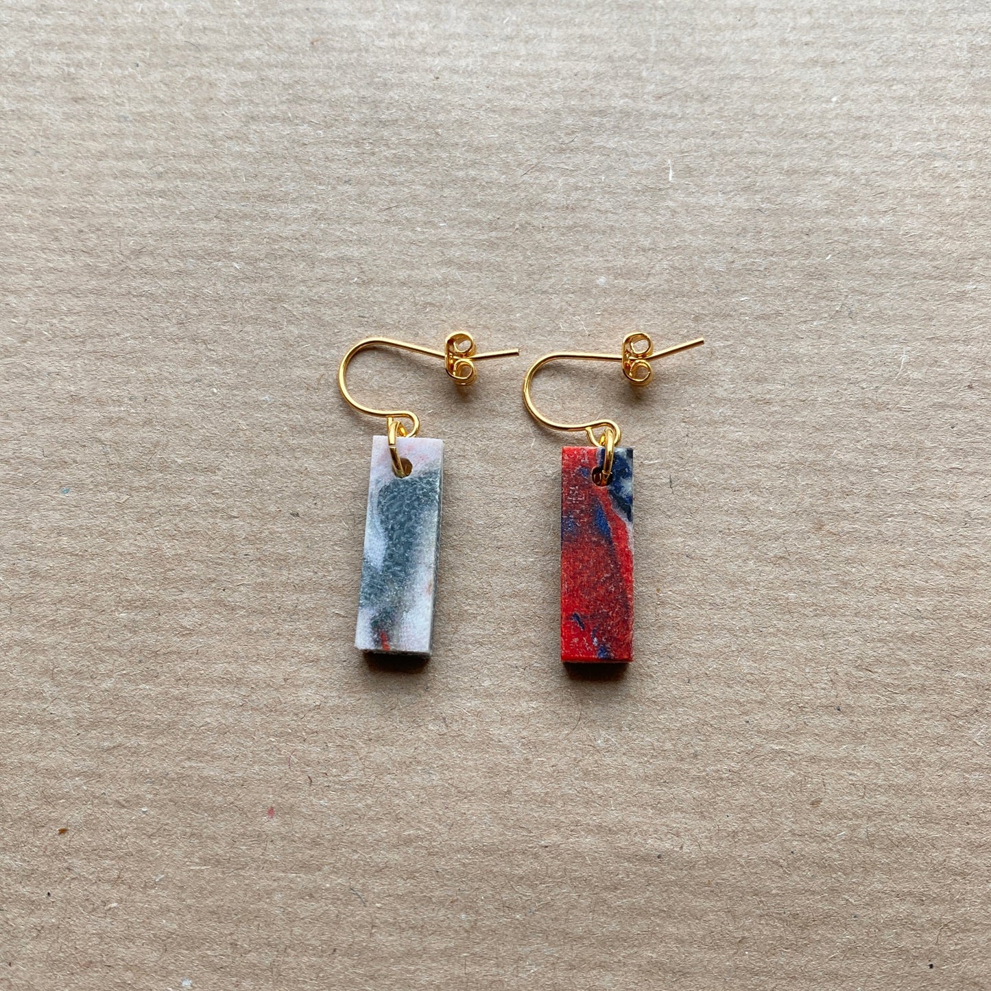 Rectangle Earrings (Muted Marble)