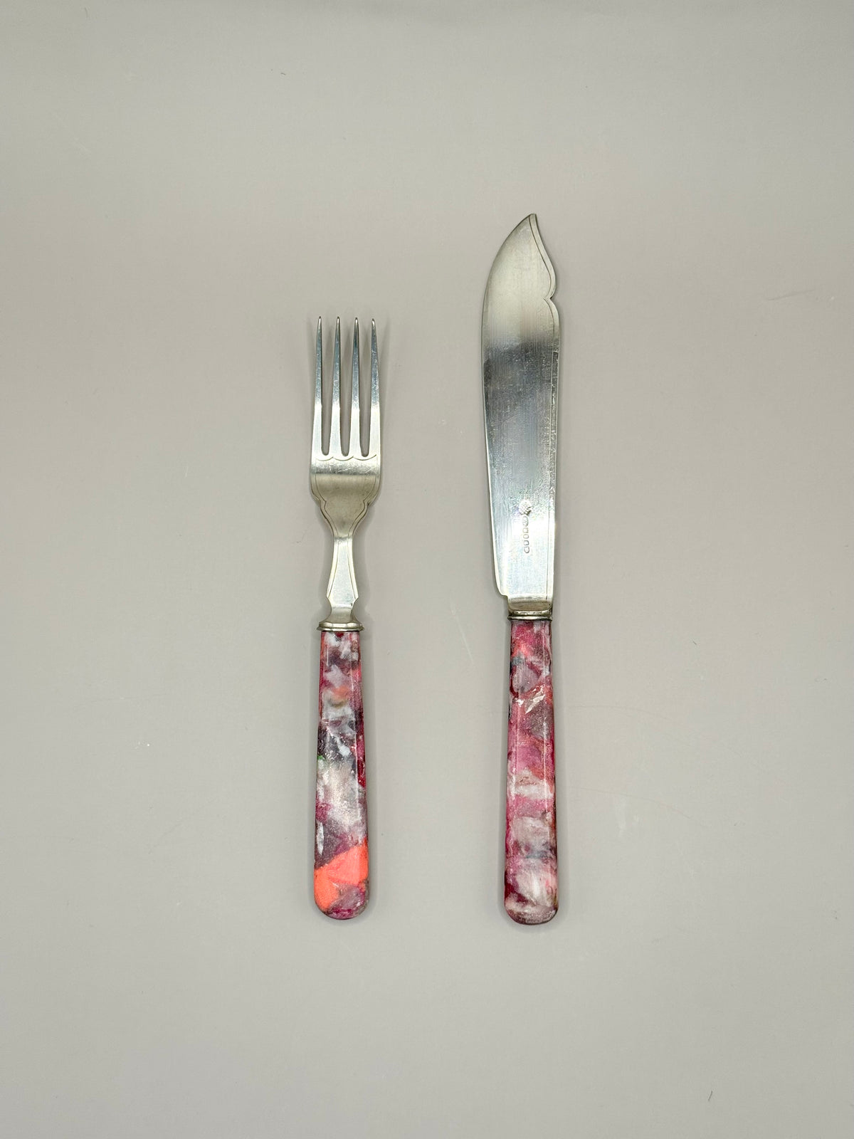 Fabreco® Silver Knife & Fork Set - Pink