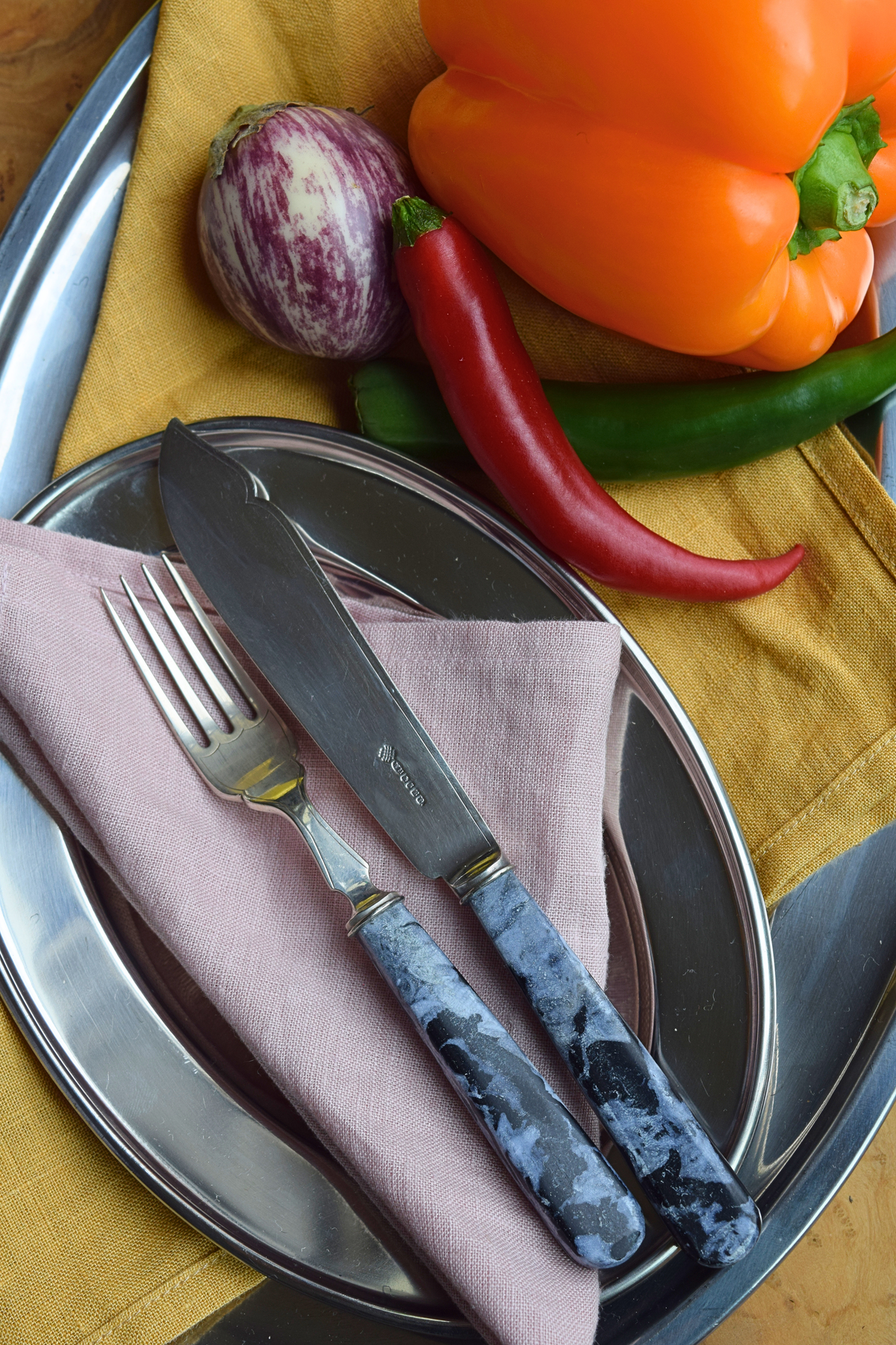 Fabreco® Silver Knife & Fork Set - Ink
